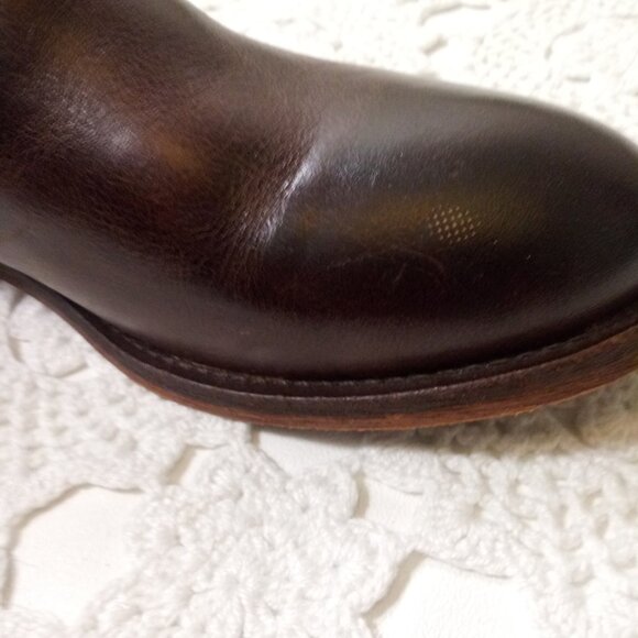 Wolverine Ankle Chelsea Boots Dark Brown Burnished Leather Almond Toe 7.5 Women - Picture 5 of 10